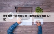 俄罗斯为什么农业补贴（俄罗斯农业为什么不行）